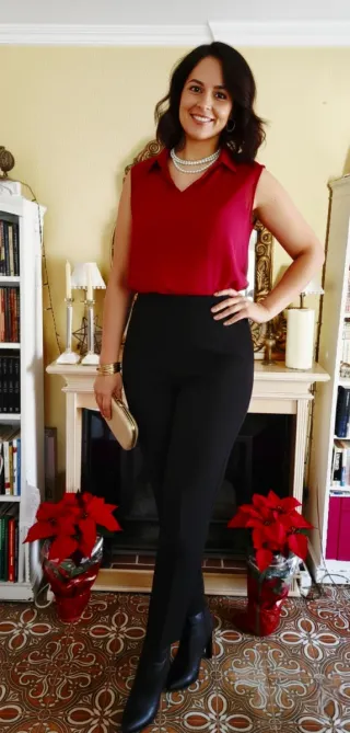 Blusa de gasa MY STYLE color granate