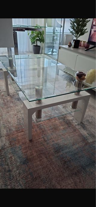 Mesa de centro cristal templado moderna