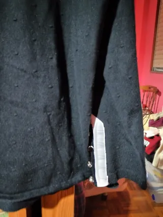 Jersey negro punto manga larga