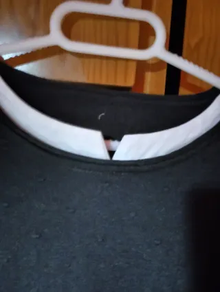 Jersey negro punto manga larga