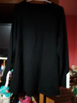 Jersey negro punto manga larga