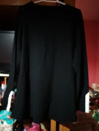 Jersey negro punto manga larga