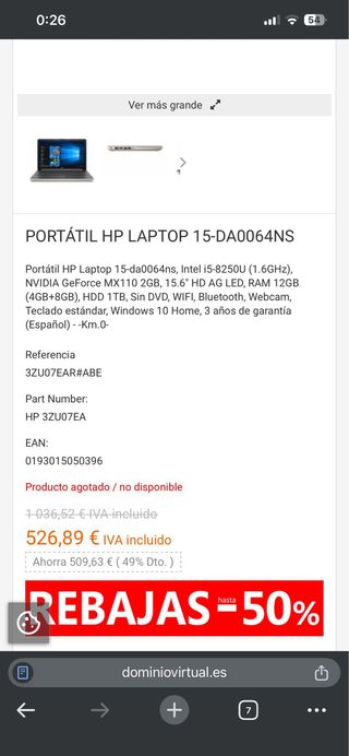Portatile HP // i5 8ª gen // SSD // 8GB RAM