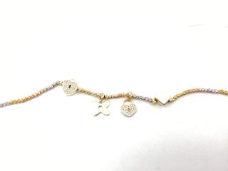 pulsera oro 18k con piedra con circonita