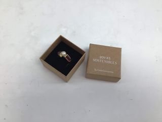 anillo oro 18k con piedra con amatista,perla,turmalina
