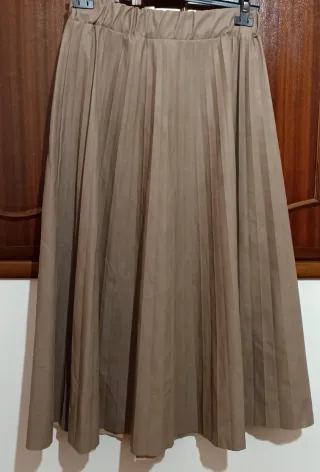 Gonna lunga similpelle beige