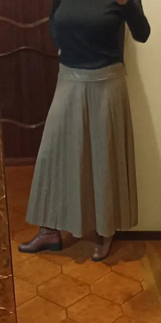 Gonna lunga similpelle beige