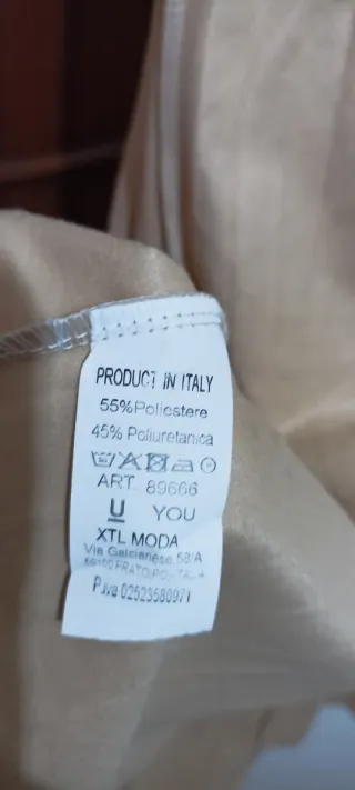 Gonna lunga similpelle beige