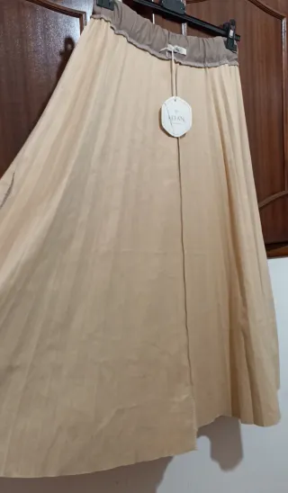 Gonna lunga similpelle beige