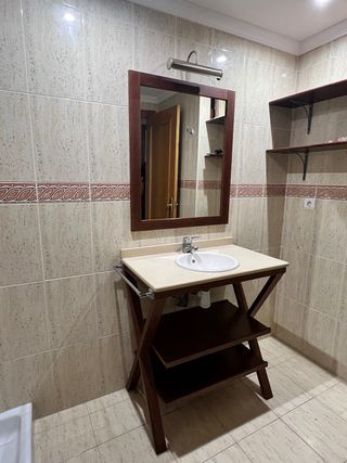 Conjunto Lavabo, Mueble y Espejo Madera/Piedra
