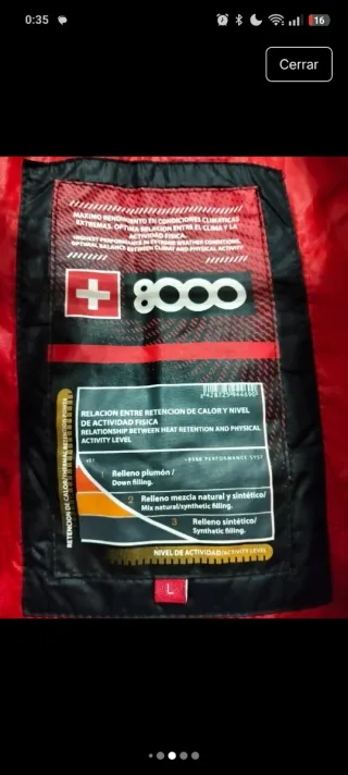 Chaleco +8000 Montaña Hombre Talla L