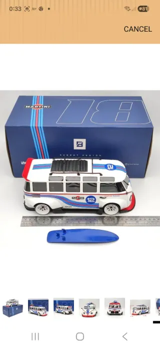 Maqueta VW Microbús 1/18 Martini