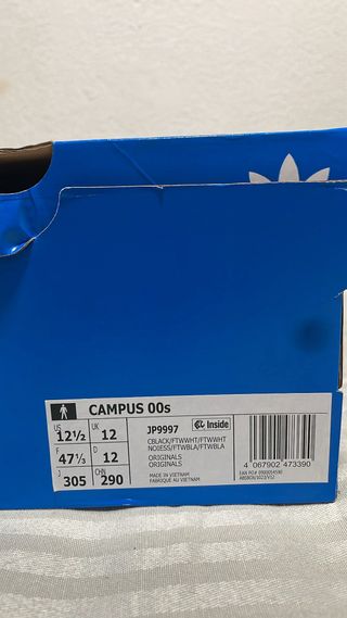 Adidas Campus Zapatillas Negras Talla 47