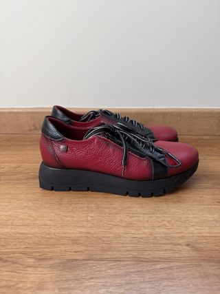 Zapatos José Sáenz Mujer Rojo y Negro