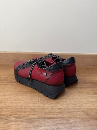 Zapatos José Sáenz Mujer Rojo y Negro