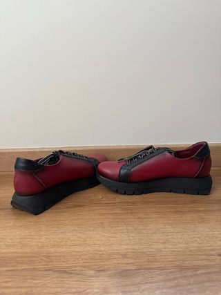 Zapatos José Sáenz Mujer Rojo y Negro