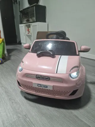 Coche Bateria Fiat 500 Rosa + Mando