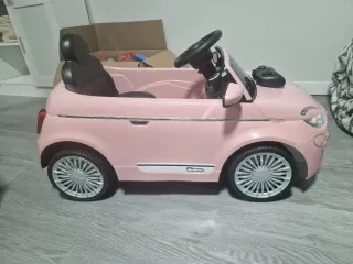 Coche Bateria Fiat 500 Rosa + Mando
