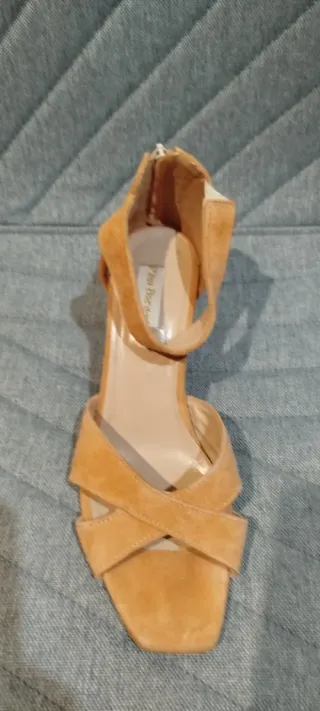 Sandalias de piel tacón Talla 38