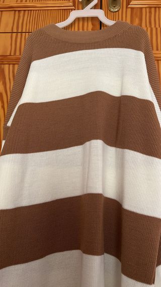 Vestido Shein rayas marron y blanco Talla S
