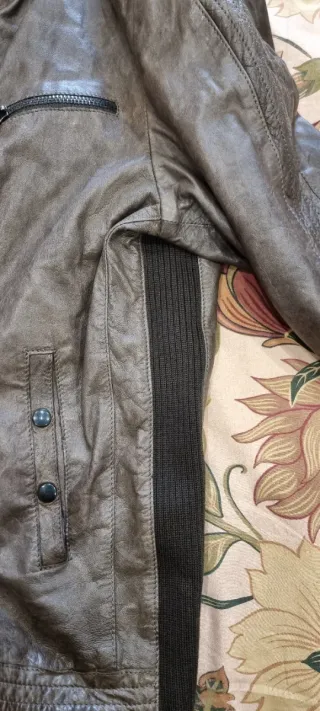 GMS75 Giubbino Pelle Uomo Marrone