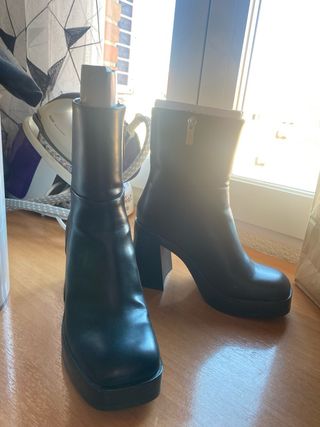 Botines Bershka Negros Tacón Plataforma