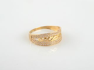 anillo oro 18k con piedra con circonita