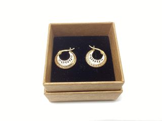 argollas oro 18k con piedra con circonita