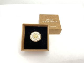 sello oro 18k con piedra con circonita