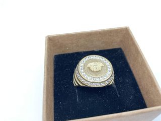 sello oro 18k con piedra con circonita