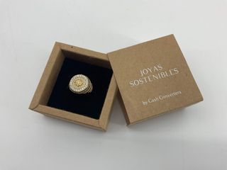 sello oro 18k con piedra con circonita