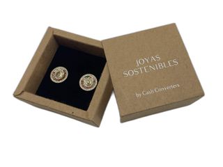 pendientes oro 18k con piedra con circonita