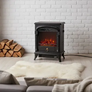 Estufa Eléctrica LED Chimenea 2000W Negra
