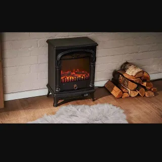 Estufa Eléctrica LED Chimenea 2000W Negra