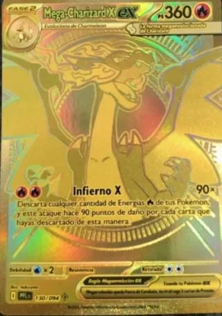 Carta Pokémon Mega Charizard X EX Dorada