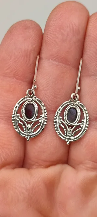 Pendientes de Plata y Granates.