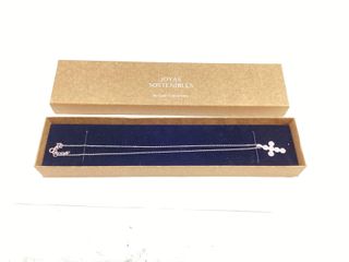 cadena plata 925mm con piedra con circonita 19 2.5cm