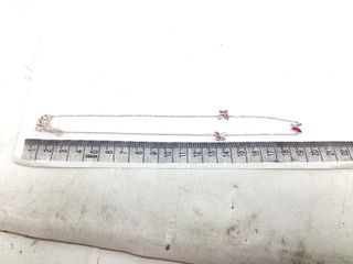 cadena plata 925mm con piedra con circonita 19 2.5cm