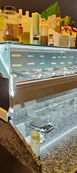 Vitrina de ingredientes para bar/restaurante