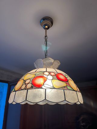 Lámpara de techo cristal y metal