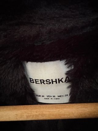 Cazadora cuero negro mujer T.M forrada con peluche