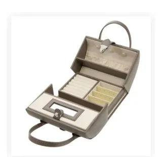 Precioso joyero bolso marrón y dorado