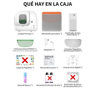 Arenero Automático PETKIT PuraMax 2 y 3 caja arena