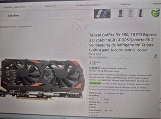 Tarjeta Gráfica RX 580 16 PCI express 3.0 256b 8GB