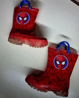 Stivali pioggia Spiderman rossi