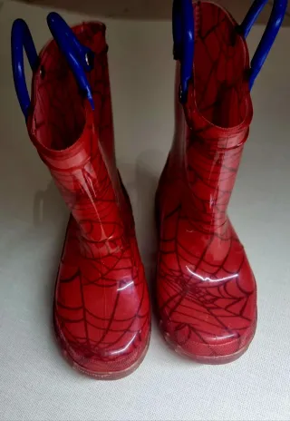 Stivali pioggia Spiderman rossi