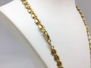 collar oro 18k con piedra con circonita 25cm