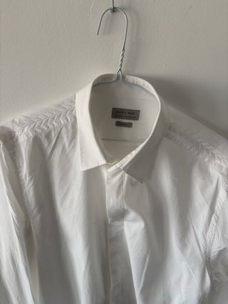 Camisa Zara Man Blanca Manga Larga