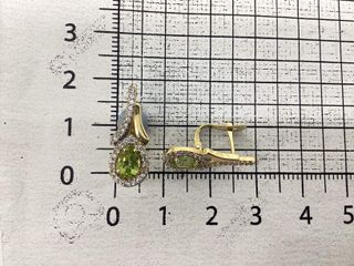 pendientes oro 18k con piedra con circonita