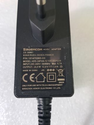 Adaptador SAGECOM CS50001 12V-2A 24W